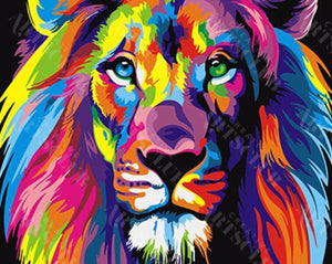 Peinture par numéros - Lion coloré