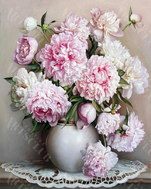 Peinture par numéros - Bouquet de fleurs et pivoines