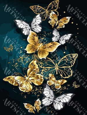 Broderie Diamant - Nuage de papillons - Kit complet de Diamond Painting avec accessoires