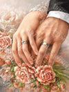 Broderie Diamant - Les voeux du mariage - Kit complet de Diamond Painting avec accessoires