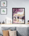 Peinture par numéros - Bord de Seine et arbre fleuris